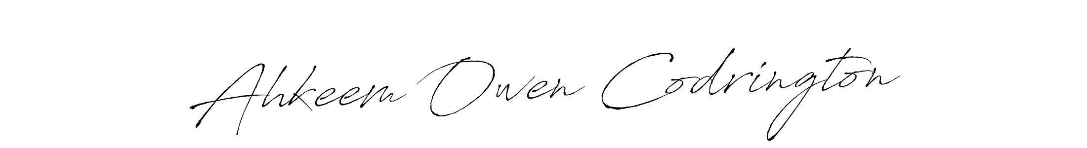 Ahkeem Owen Codrington stylish signature style. Best Handwritten Sign (Antro_Vectra) for my name. Handwritten Signature Collection Ideas for my name Ahkeem Owen Codrington. Ahkeem Owen Codrington signature style 6 images and pictures png