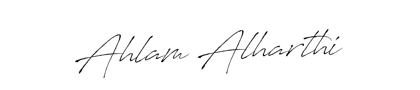 Design your own signature with our free online signature maker. With this signature software, you can create a handwritten (Antro_Vectra) signature for name Ahlam Alharthi. Ahlam Alharthi signature style 6 images and pictures png