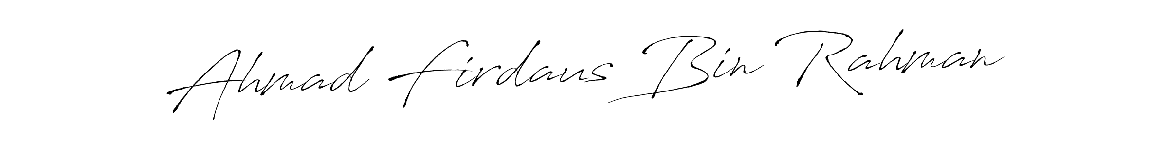 Design your own signature with our free online signature maker. With this signature software, you can create a handwritten (Antro_Vectra) signature for name Ahmad Firdaus Bin Rahman. Ahmad Firdaus Bin Rahman signature style 6 images and pictures png