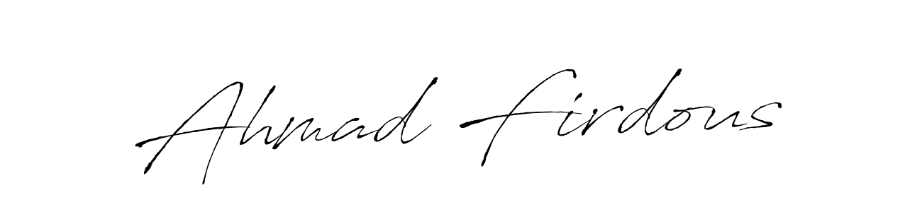 This is the best signature style for the Ahmad Firdous name. Also you like these signature font (Antro_Vectra). Mix name signature. Ahmad Firdous signature style 6 images and pictures png