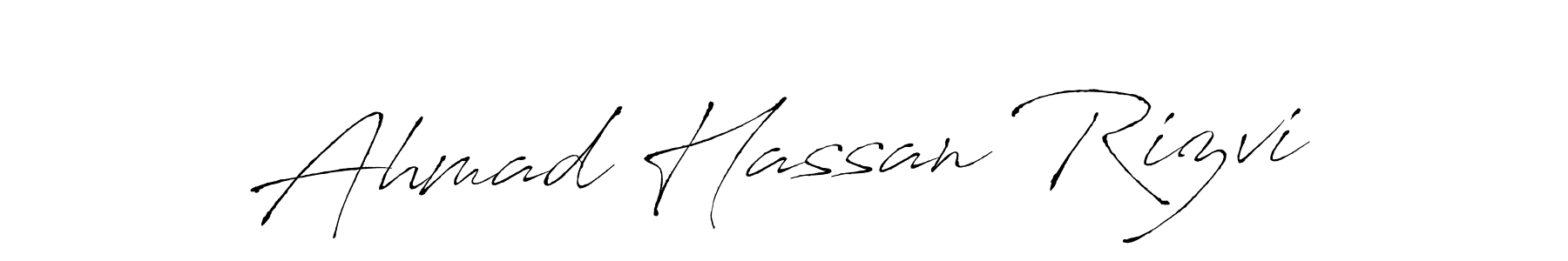 Create a beautiful signature design for name Ahmad Hassan Rizvi. With this signature (Antro_Vectra) fonts, you can make a handwritten signature for free. Ahmad Hassan Rizvi signature style 6 images and pictures png