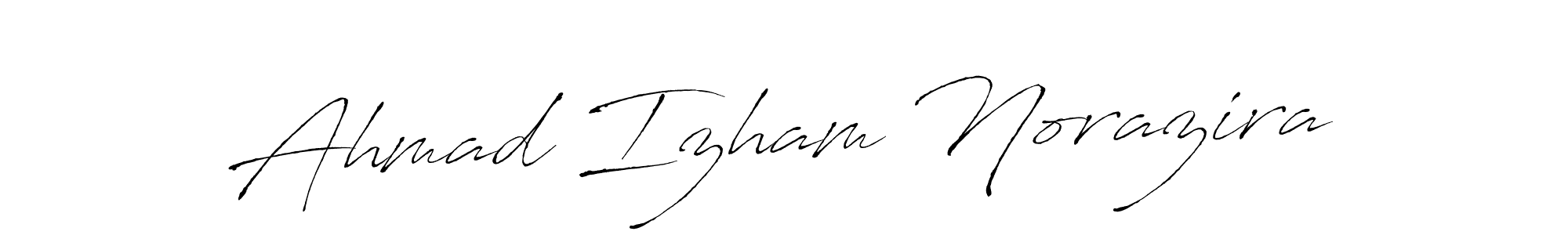 Make a beautiful signature design for name Ahmad Izham Norazira. With this signature (Antro_Vectra) style, you can create a handwritten signature for free. Ahmad Izham Norazira signature style 6 images and pictures png