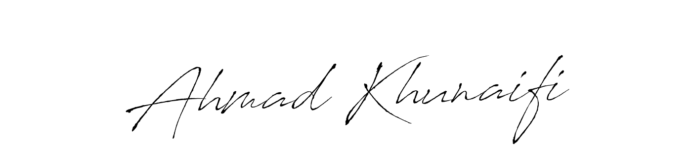 How to make Ahmad Khunaifi name signature. Use Antro_Vectra style for creating short signs online. This is the latest handwritten sign. Ahmad Khunaifi signature style 6 images and pictures png