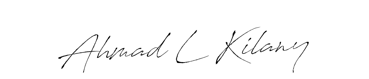 if you are searching for the best signature style for your name Ahmad L Kilany. so please give up your signature search. here we have designed multiple signature styles  using Antro_Vectra. Ahmad L Kilany signature style 6 images and pictures png