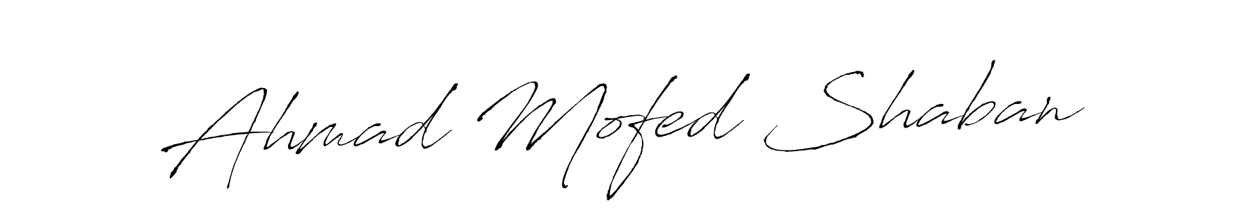 Make a beautiful signature design for name Ahmad Mofed Shaban. With this signature (Antro_Vectra) style, you can create a handwritten signature for free. Ahmad Mofed Shaban signature style 6 images and pictures png