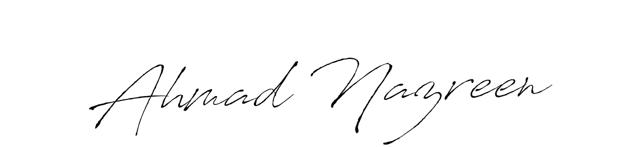 This is the best signature style for the Ahmad Nazreen name. Also you like these signature font (Antro_Vectra). Mix name signature. Ahmad Nazreen signature style 6 images and pictures png