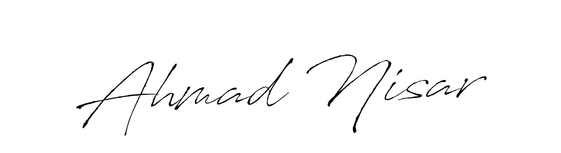 Make a beautiful signature design for name Ahmad Nisar. With this signature (Antro_Vectra) style, you can create a handwritten signature for free. Ahmad Nisar signature style 6 images and pictures png