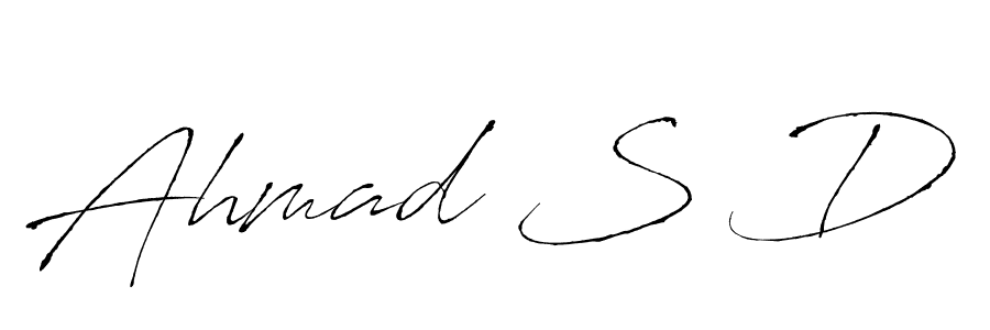 Create a beautiful signature design for name Ahmad S D. With this signature (Antro_Vectra) fonts, you can make a handwritten signature for free. Ahmad S D signature style 6 images and pictures png