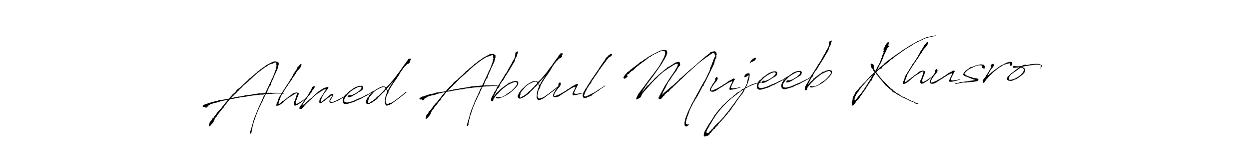 Create a beautiful signature design for name Ahmed Abdul Mujeeb Khusro. With this signature (Antro_Vectra) fonts, you can make a handwritten signature for free. Ahmed Abdul Mujeeb Khusro signature style 6 images and pictures png