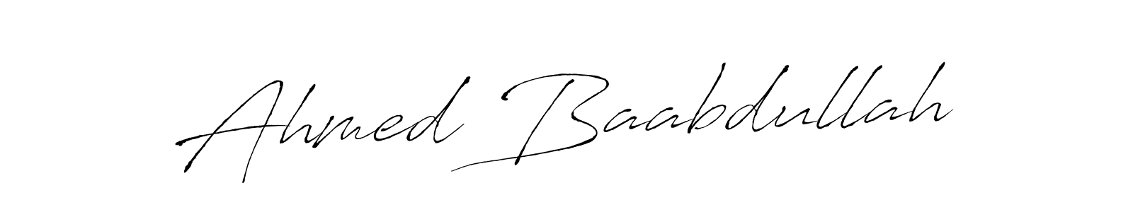 Create a beautiful signature design for name Ahmed Baabdullah. With this signature (Antro_Vectra) fonts, you can make a handwritten signature for free. Ahmed Baabdullah signature style 6 images and pictures png