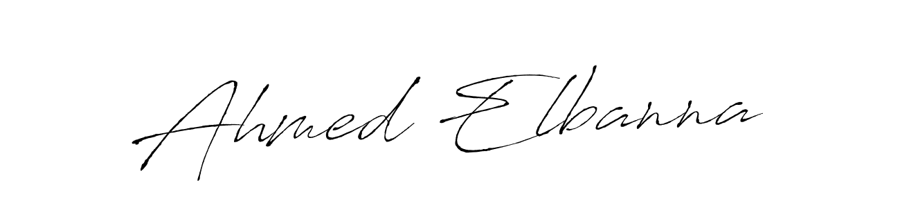 How to make Ahmed Elbanna name signature. Use Antro_Vectra style for creating short signs online. This is the latest handwritten sign. Ahmed Elbanna signature style 6 images and pictures png