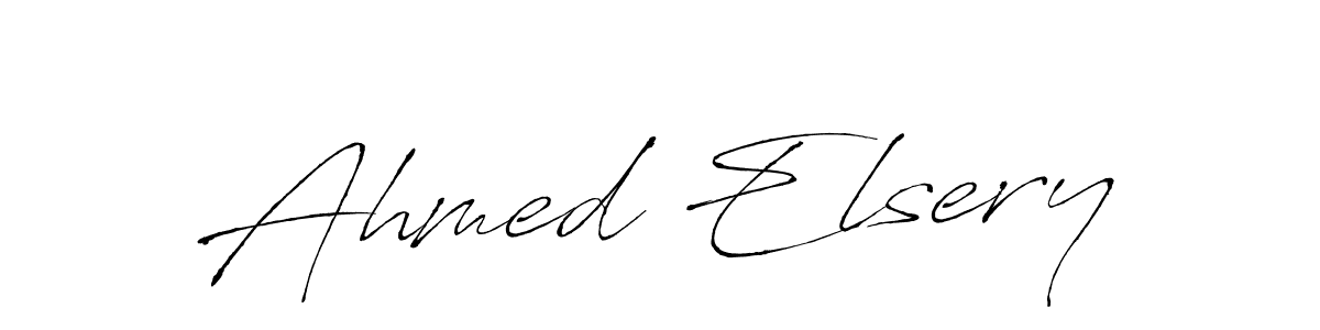 How to make Ahmed Elsery name signature. Use Antro_Vectra style for creating short signs online. This is the latest handwritten sign. Ahmed Elsery signature style 6 images and pictures png