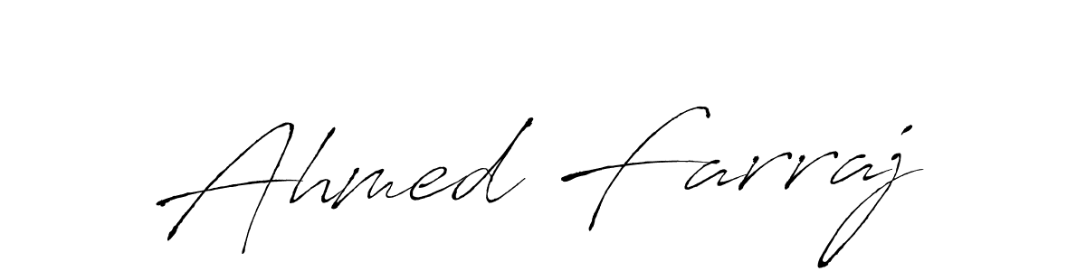 How to make Ahmed Farraj name signature. Use Antro_Vectra style for creating short signs online. This is the latest handwritten sign. Ahmed Farraj signature style 6 images and pictures png