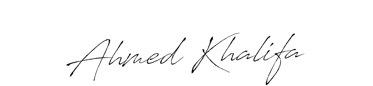 Make a beautiful signature design for name Ahmed Khalifa. With this signature (Antro_Vectra) style, you can create a handwritten signature for free. Ahmed Khalifa signature style 6 images and pictures png