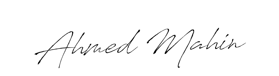 How to make Ahmed Mahin name signature. Use Antro_Vectra style for creating short signs online. This is the latest handwritten sign. Ahmed Mahin signature style 6 images and pictures png