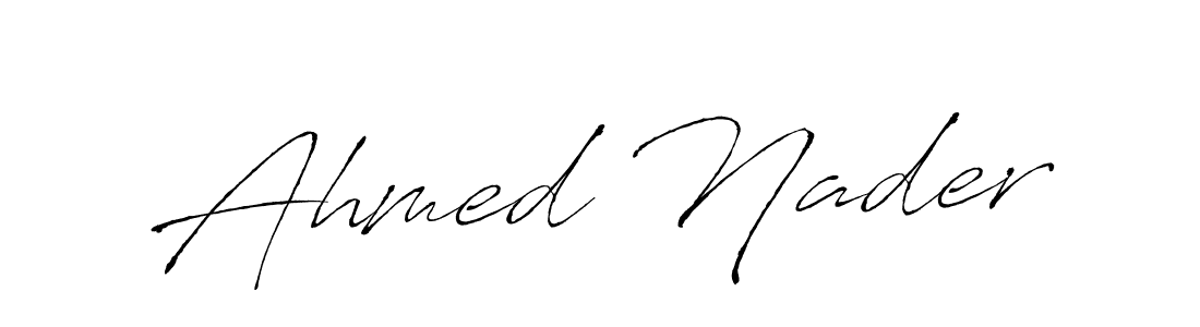 Make a beautiful signature design for name Ahmed Nader. With this signature (Antro_Vectra) style, you can create a handwritten signature for free. Ahmed Nader signature style 6 images and pictures png
