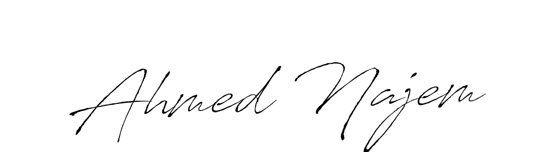 Create a beautiful signature design for name Ahmed Najem. With this signature (Antro_Vectra) fonts, you can make a handwritten signature for free. Ahmed Najem signature style 6 images and pictures png