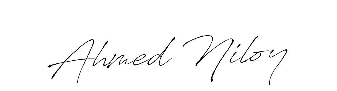 How to make Ahmed Niloy name signature. Use Antro_Vectra style for creating short signs online. This is the latest handwritten sign. Ahmed Niloy signature style 6 images and pictures png
