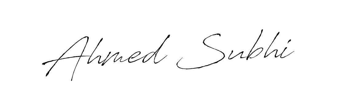 How to make Ahmed Subhi name signature. Use Antro_Vectra style for creating short signs online. This is the latest handwritten sign. Ahmed Subhi signature style 6 images and pictures png