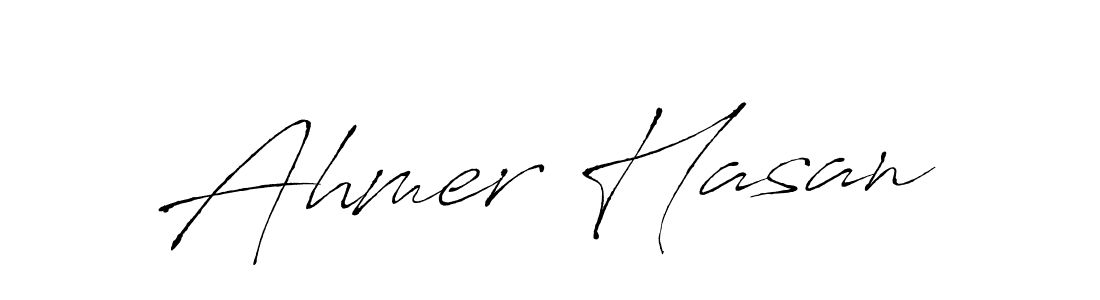 Make a beautiful signature design for name Ahmer Hasan. With this signature (Antro_Vectra) style, you can create a handwritten signature for free. Ahmer Hasan signature style 6 images and pictures png