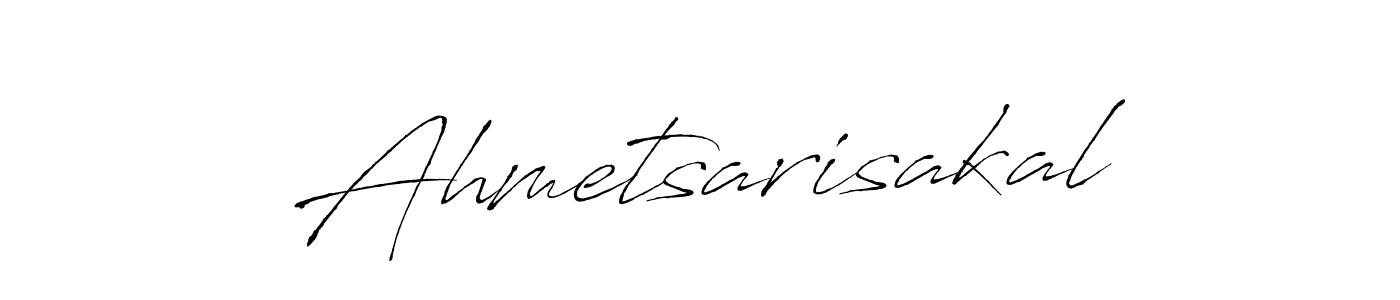 How to make Ahmetsarisakal name signature. Use Antro_Vectra style for creating short signs online. This is the latest handwritten sign. Ahmetsarisakal signature style 6 images and pictures png