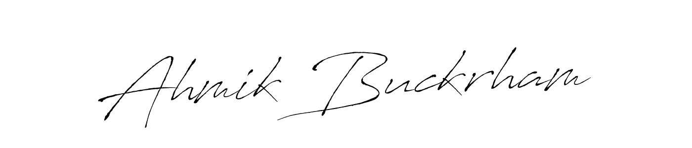 Ahmik Buckrham stylish signature style. Best Handwritten Sign (Antro_Vectra) for my name. Handwritten Signature Collection Ideas for my name Ahmik Buckrham. Ahmik Buckrham signature style 6 images and pictures png