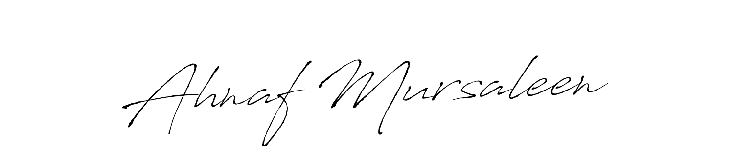 Make a beautiful signature design for name Ahnaf Mursaleen. With this signature (Antro_Vectra) style, you can create a handwritten signature for free. Ahnaf Mursaleen signature style 6 images and pictures png