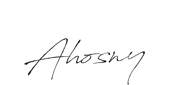 How to make Ahosny name signature. Use Antro_Vectra style for creating short signs online. This is the latest handwritten sign. Ahosny signature style 6 images and pictures png