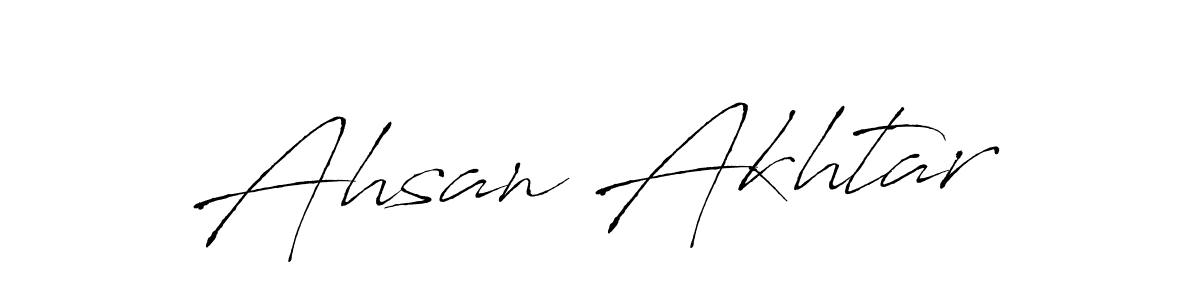 Create a beautiful signature design for name Ahsan Akhtar. With this signature (Antro_Vectra) fonts, you can make a handwritten signature for free. Ahsan Akhtar signature style 6 images and pictures png