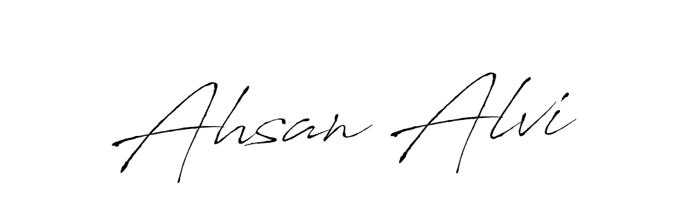 Make a beautiful signature design for name Ahsan Alvi. With this signature (Antro_Vectra) style, you can create a handwritten signature for free. Ahsan Alvi signature style 6 images and pictures png