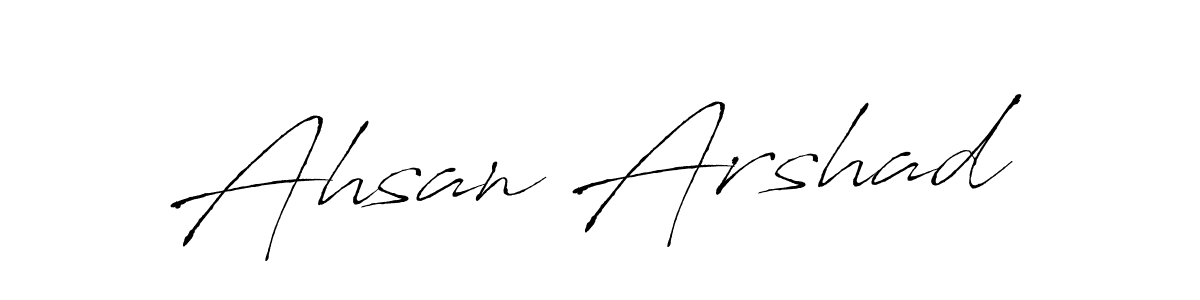Make a beautiful signature design for name Ahsan Arshad. With this signature (Antro_Vectra) style, you can create a handwritten signature for free. Ahsan Arshad signature style 6 images and pictures png