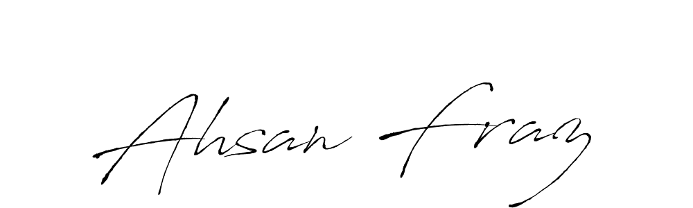 Antro_Vectra is a professional signature style that is perfect for those who want to add a touch of class to their signature. It is also a great choice for those who want to make their signature more unique. Get Ahsan Fraz name to fancy signature for free. Ahsan Fraz signature style 6 images and pictures png
