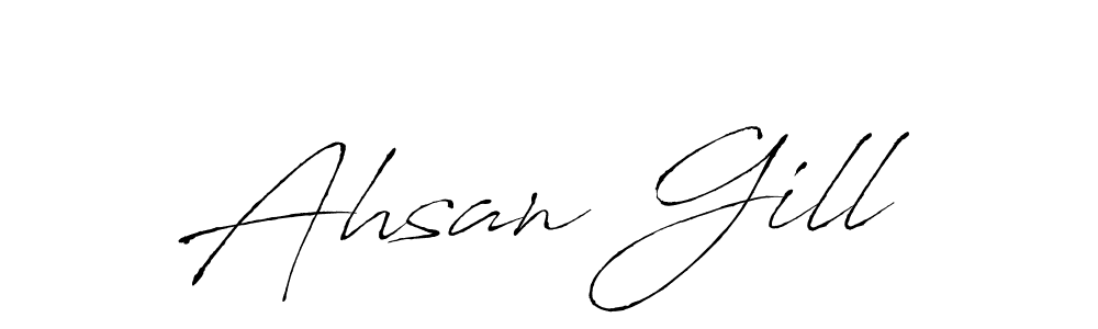 Create a beautiful signature design for name Ahsan Gill. With this signature (Antro_Vectra) fonts, you can make a handwritten signature for free. Ahsan Gill signature style 6 images and pictures png