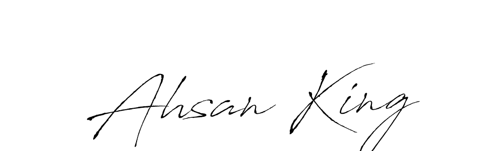 Make a beautiful signature design for name Ahsan King. With this signature (Antro_Vectra) style, you can create a handwritten signature for free. Ahsan King signature style 6 images and pictures png