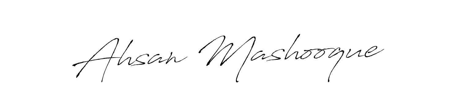 Ahsan Mashooque stylish signature style. Best Handwritten Sign (Antro_Vectra) for my name. Handwritten Signature Collection Ideas for my name Ahsan Mashooque. Ahsan Mashooque signature style 6 images and pictures png