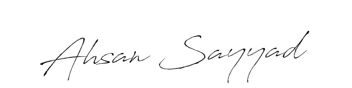 The best way (Antro_Vectra) to make a short signature is to pick only two or three words in your name. The name Ahsan Sayyad include a total of six letters. For converting this name. Ahsan Sayyad signature style 6 images and pictures png