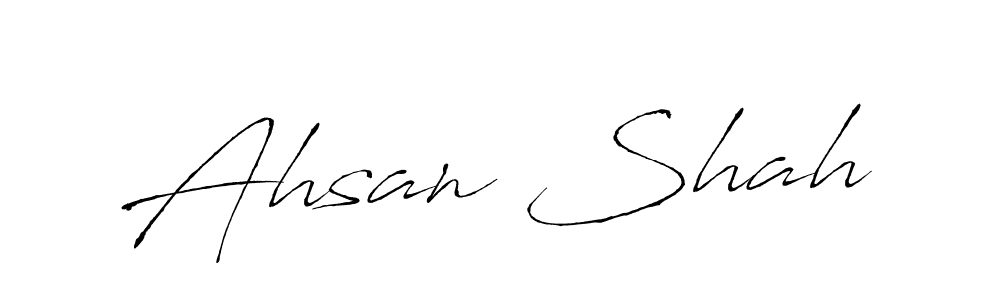 Make a beautiful signature design for name Ahsan Shah. With this signature (Antro_Vectra) style, you can create a handwritten signature for free. Ahsan Shah signature style 6 images and pictures png