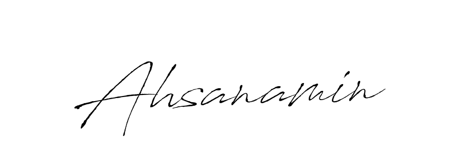 How to make Ahsanamin name signature. Use Antro_Vectra style for creating short signs online. This is the latest handwritten sign. Ahsanamin signature style 6 images and pictures png