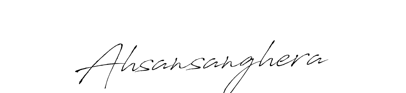 How to make Ahsansanghera signature? Antro_Vectra is a professional autograph style. Create handwritten signature for Ahsansanghera name. Ahsansanghera signature style 6 images and pictures png