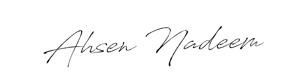 Design your own signature with our free online signature maker. With this signature software, you can create a handwritten (Antro_Vectra) signature for name Ahsen Nadeem. Ahsen Nadeem signature style 6 images and pictures png