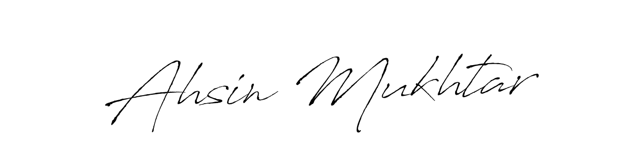 How to make Ahsin Mukhtar name signature. Use Antro_Vectra style for creating short signs online. This is the latest handwritten sign. Ahsin Mukhtar signature style 6 images and pictures png