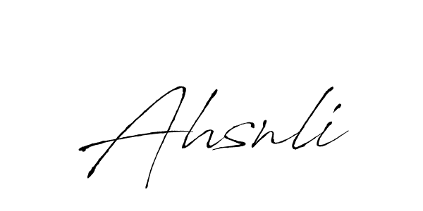 Similarly Antro_Vectra is the best handwritten signature design. Signature creator online .You can use it as an online autograph creator for name Ahsnli. Ahsnli signature style 6 images and pictures png