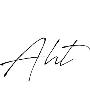 Design your own signature with our free online signature maker. With this signature software, you can create a handwritten (Antro_Vectra) signature for name Aht. Aht signature style 6 images and pictures png