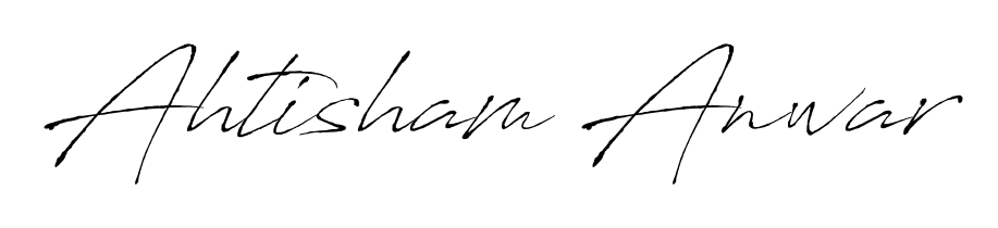 Upgrade your professional image with Ahtisham Anwar signature created with Antro_Vectra font. Fast, free, and watermark-free download. Ahtisham Anwar signature style 6 images and pictures png