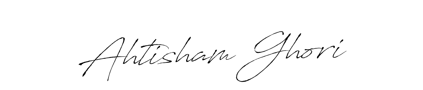 Make a beautiful signature design for name Ahtisham Ghori. With this signature (Antro_Vectra) style, you can create a handwritten signature for free. Ahtisham Ghori signature style 6 images and pictures png