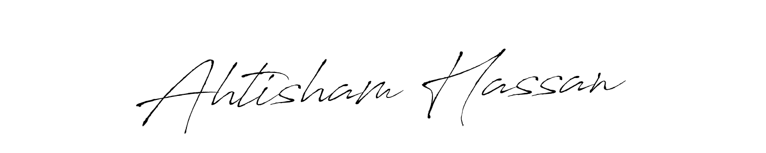 Create a beautiful signature design for name Ahtisham Hassan. With this signature (Antro_Vectra) fonts, you can make a handwritten signature for free. Ahtisham Hassan signature style 6 images and pictures png