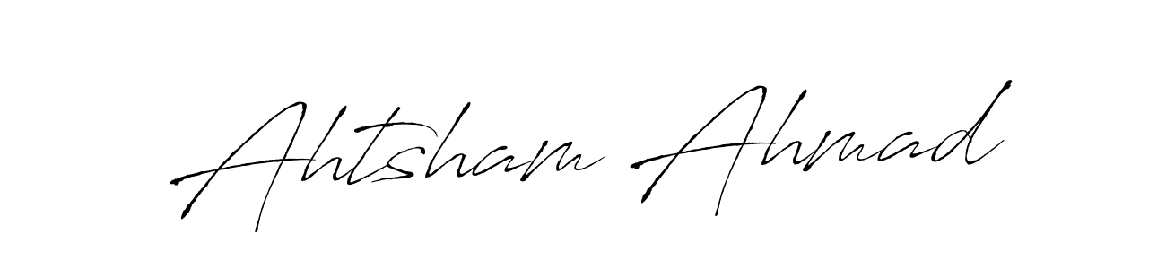 Antro_Vectra is a professional signature style that is perfect for those who want to add a touch of class to their signature. It is also a great choice for those who want to make their signature more unique. Get Ahtsham Ahmad name to fancy signature for free. Ahtsham Ahmad signature style 6 images and pictures png