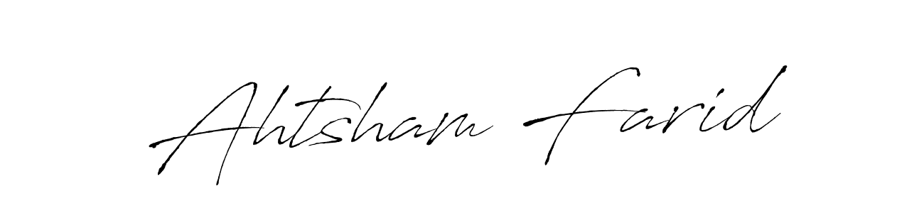 This is the best signature style for the Ahtsham Farid name. Also you like these signature font (Antro_Vectra). Mix name signature. Ahtsham Farid signature style 6 images and pictures png