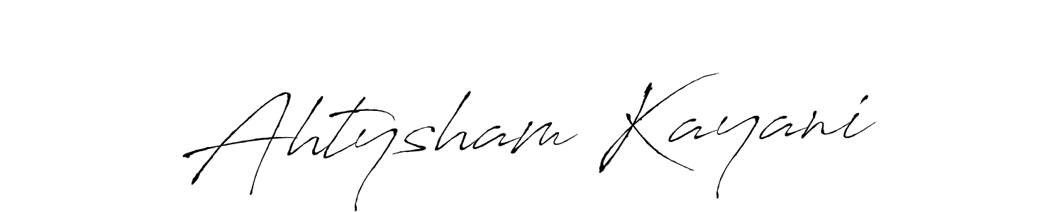 This is the best signature style for the Ahtysham Kayani name. Also you like these signature font (Antro_Vectra). Mix name signature. Ahtysham Kayani signature style 6 images and pictures png