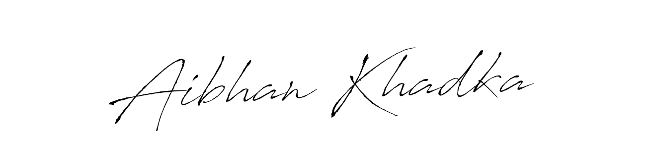 How to make Aibhan Khadka name signature. Use Antro_Vectra style for creating short signs online. This is the latest handwritten sign. Aibhan Khadka signature style 6 images and pictures png